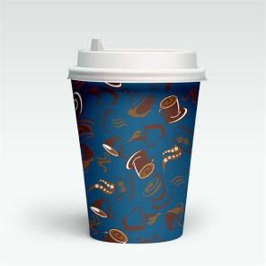 Jednorázový potištěný papírový šálek na kávu